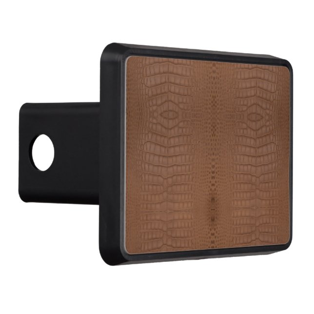 Tan Alligator Texture Print Trailer Hitch Cover (Right)