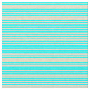 Tan and Aqua Lines Pattern Fabric