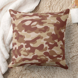 Tan And Beige Desert Camo Pattern  Throw Pillow
