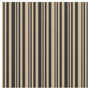 Tan and Black Coloured Lined/Striped Pattern Fabric