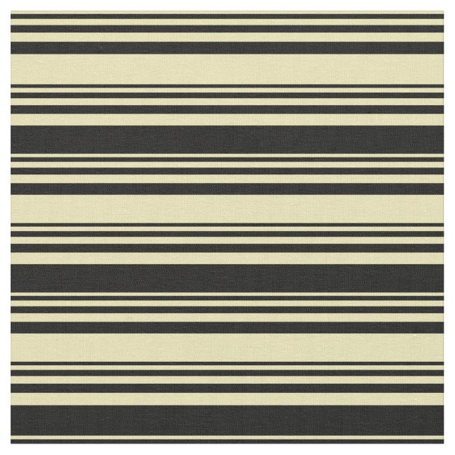 Tan and Black Lined/Striped Pattern Fabric (Close Up)