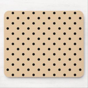 Tan and Black Polka Dot Pattern. Mouse Pad