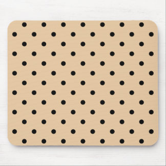 Tan and Black Polka Dot Pattern. Mouse Pad