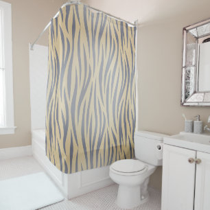 Tan and Black Zebra Stripe Shower Curtain