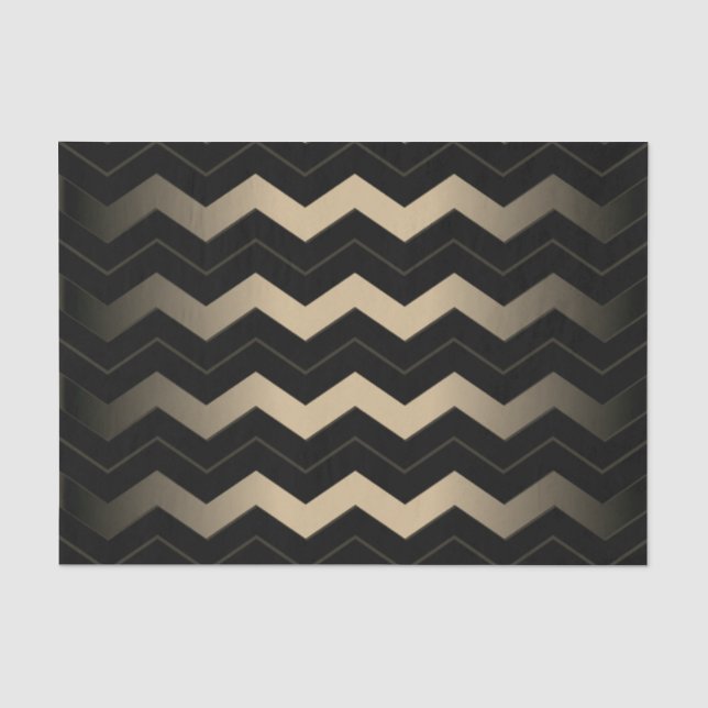 Tan and Black Zigzag  Tissue Paper (Front)