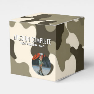 Tan and Brown Army Style Mission Complete Favor Box