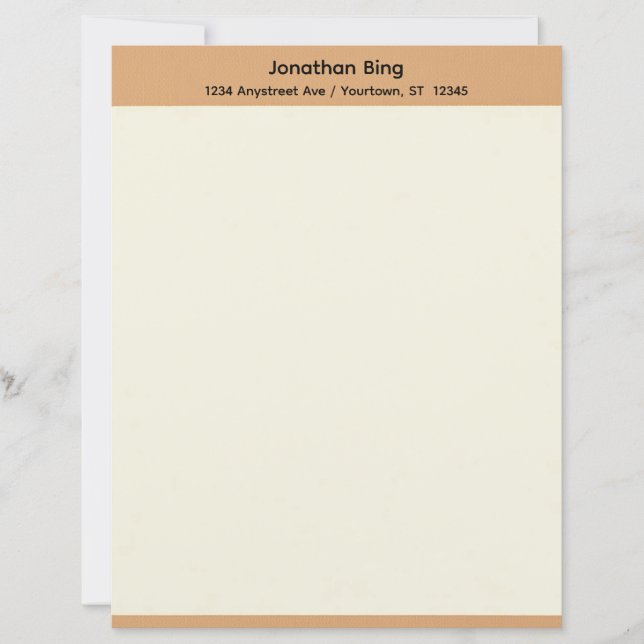 Tan and Cream Stationery Paper (Front)