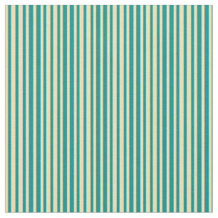 Tan and Dark Cyan Lines/Stripes Pattern Fabric