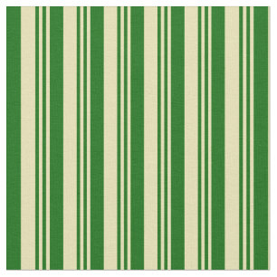 Tan and Dark Green Coloured Lines Pattern Fabric