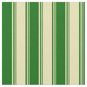 Tan and Dark Green Stripes/Lines Pattern Fabric