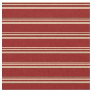 Tan and Dark Red Coloured Pattern of Stripes Fabric