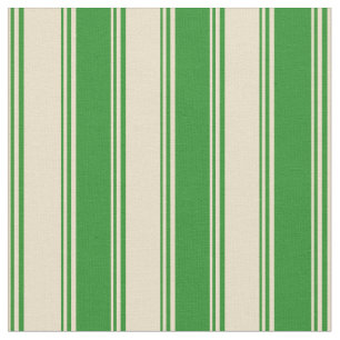 Tan and Forest Green Coloured Lines Pattern Fabric