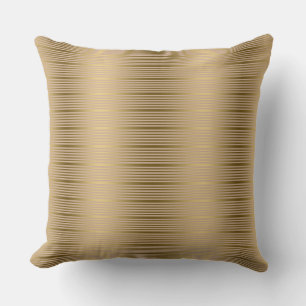 Tan And Gold Stripes Pattern Throw Pillow