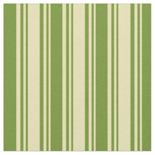 Tan and Green Lined Pattern Fabric