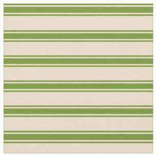 Tan and Green Lined Pattern Fabric