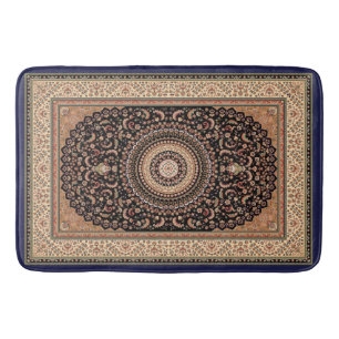 Tan and Green Persian Carpet Bath Mat
