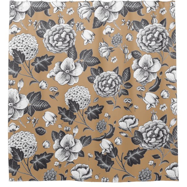 Tan and Grey Vintage Floral Pattern (Front)