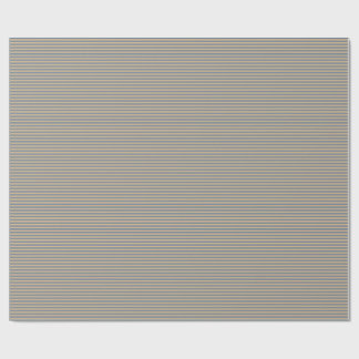 Tan and Light Slate Grey Stripes Pattern Wrapping Paper