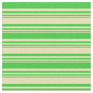 Tan and Lime Green Lines/Stripes Pattern Fabric