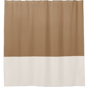 Tan and off white two tone colour block shower cur