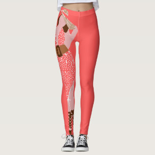 Tan and Pink Thick Chic in a Sun Dress Leggings