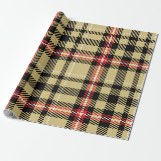 Tan and Red twill plaid Wrapping Paper