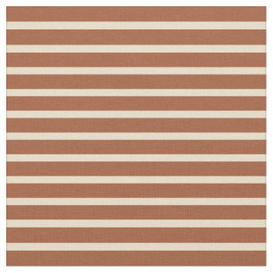 Tan and Sienna Coloured Stripes Pattern Fabric