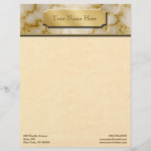Tan and White Marble Letterhead