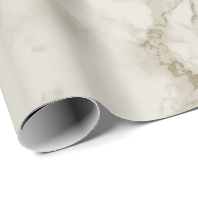 Tan and White Marble Texture Look Wrapping Paper (Roll Corner)