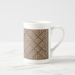 TAN ARGYLE KNIT Bone China Mug