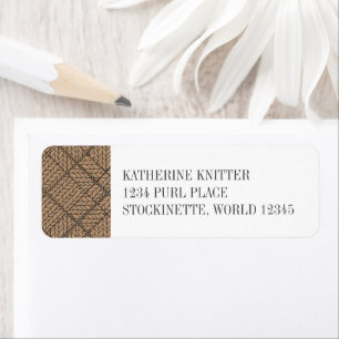 TAN ARGYLE KNIT Return Address Labels 