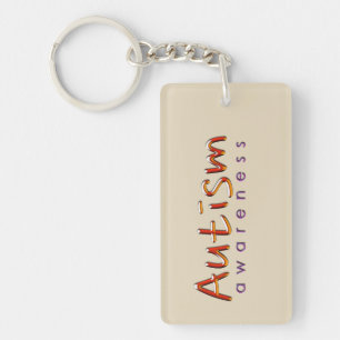 Tan Autism Awareness kc Keychain