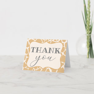 Tan Baby Boy Giraffe Thank You Card