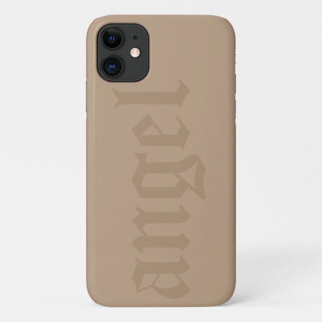 tan big angel lettering phone case (Back)