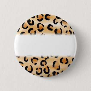 Tan, Black and Brown Leopard Print Pattern. 2 Inch Round Button