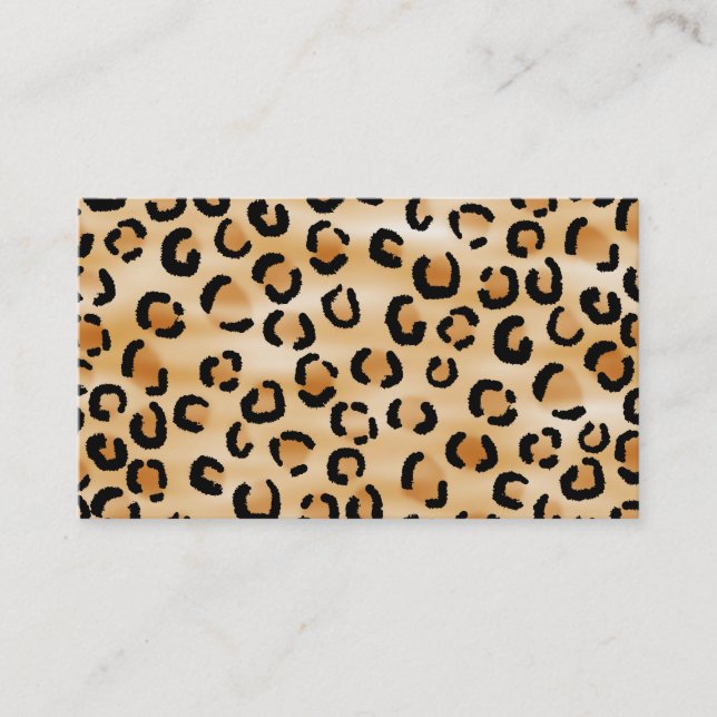 Tan, Black and Brown Leopard Print Pattern. Business Card (Front)