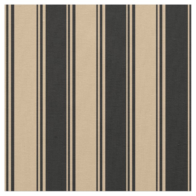 Tan & Black Coloured Pattern Fabric (Close Up)