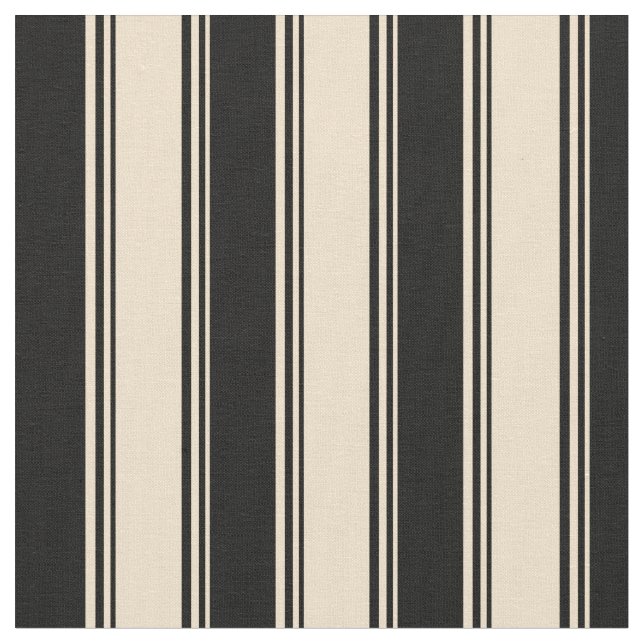 Tan & Black Striped/Lined Pattern Fabric (Close Up)