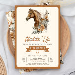 Tan Boho Floral Horse Cowgirl Birthday Party Invitation<br><div class="desc">Amaze your guests with this elegant equestrian theme invitation featuring a beautiful brown horse and rustic earthy flowers. Simply add your event details on this easy-to-use template to make it a one-of-a-kind invitation.</div>