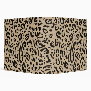 Tan Brown & Black Cheetah Leopard Animal Print Binder