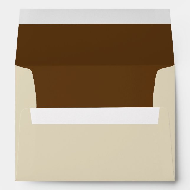 Tan/Brown Love Birds Wedding Envelope (Back (Bottom))