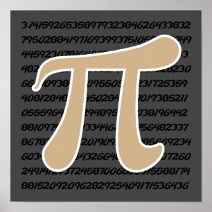Tan Brown Pi symbol Poster