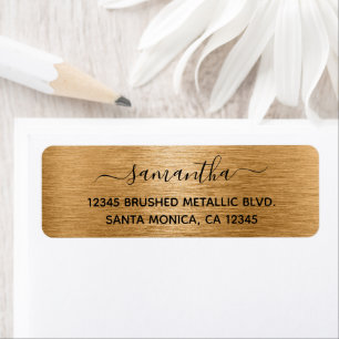 Tan Brushed Metallic Elegant Name