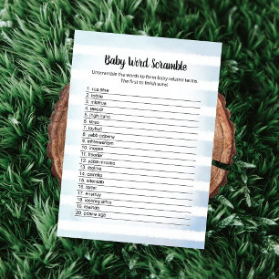 Tan Bunny Blue Baby Word Scramble Carte de jeu