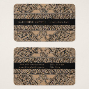 TAN CABLE KNIT Oceana Business Card
