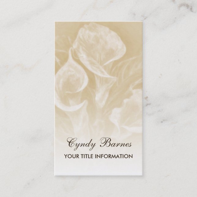 Tan Calla Lillies Business Card (Front)