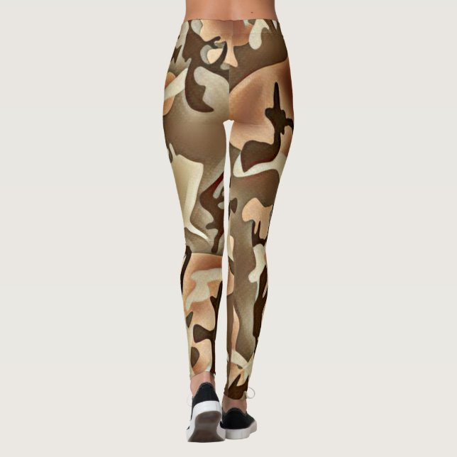 Tan Camoflauge Leggings (Back)