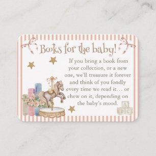Tan Carousel Horse Book Request Dipper Raffle  Enclosure Card