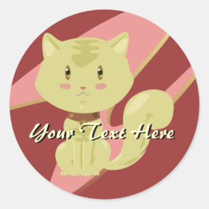Tan Cat Stickers