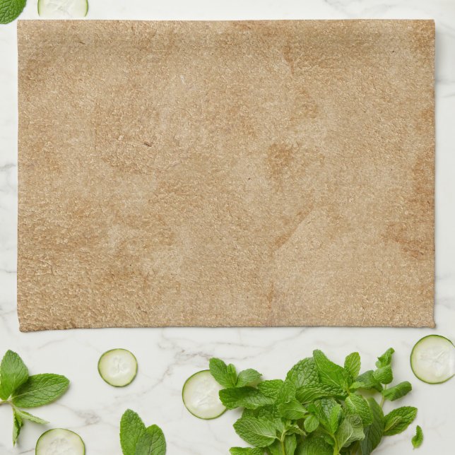 Tan Chamois Leather Print Kitchen Towel (Folded)